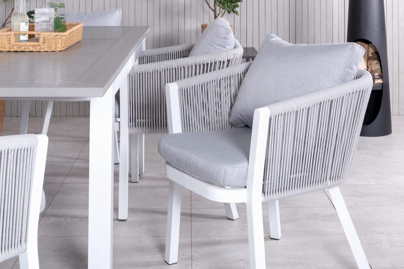 Albany Förlängningsbar Matgrupp Utomhus 152cm + 6 Virya Stolar - Svart/Natur - Utemöbler - Utegrupp - Matgrupper utomhus