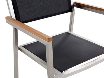 Bacoli Matgrupp Utomhus 180 cm + 6 Utestolar - Svart - Utemöbler - Utegrupp - Matgrupper utomhus