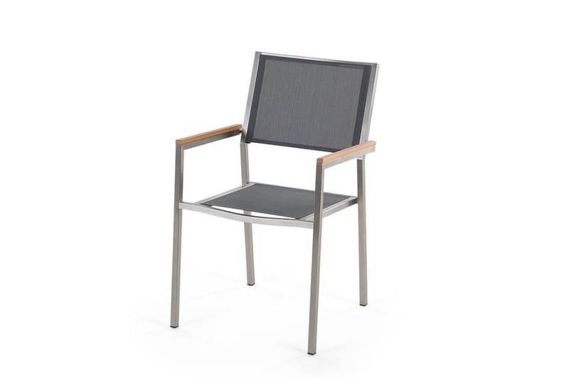 BACOLI Matgrupp Utomhus 180 cm Svart + 6 Utestolar - Utemöbler - Utegrupp - Matgrupper utomhus