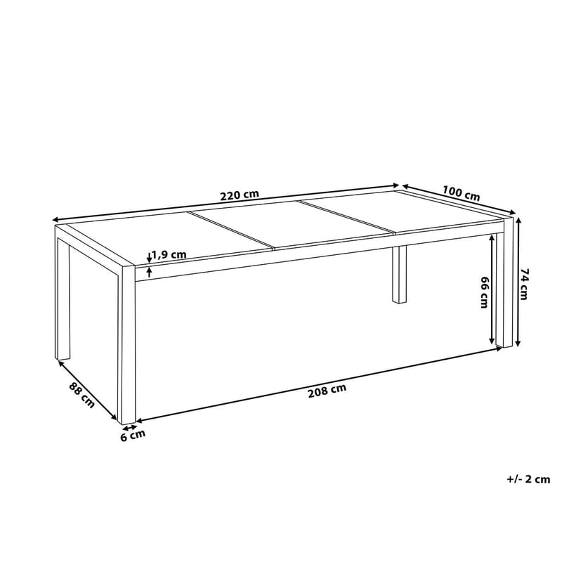 Bacoli Matgrupp Utomhus 220 cm + 8 Utestolar - Svart - Utemöbler - Utegrupp - Matgrupper utomhus