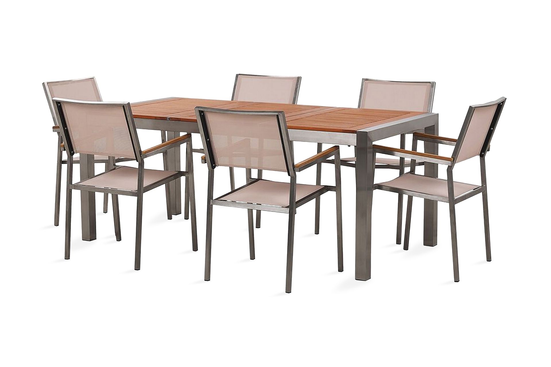 BISTOCKEN Matgrupp Utomhus + 6 Rottingstolar Beige - Utemöbler - Utegrupp - Matgrupper utomhus