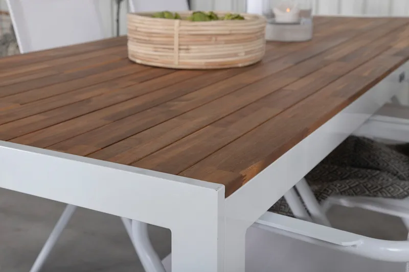 Bois Matgrupp 205cm + 6 Alina Matstolar Vit - Vit - Utemöbler - Utegrupp - Matgrupper utomhus