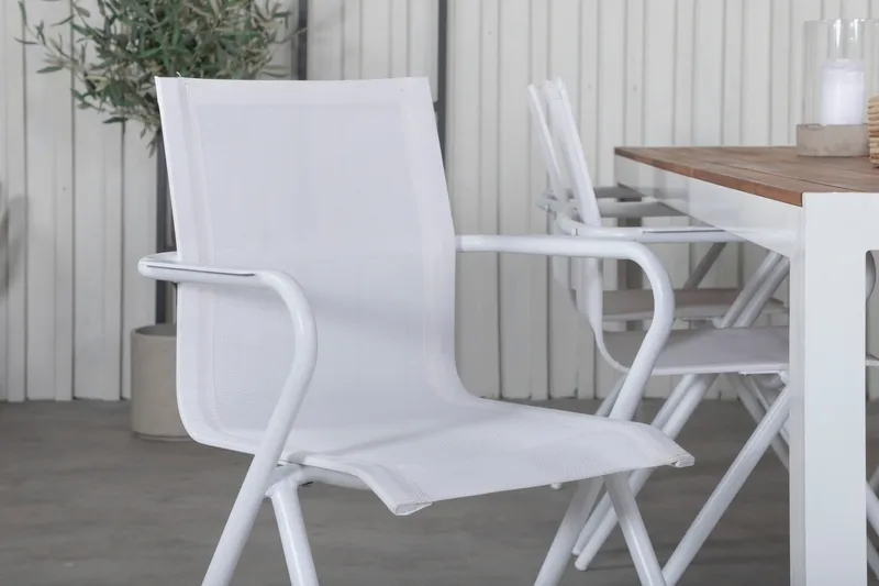 Bois Matgrupp 205cm + 6 Alina Matstolar Vit - Vit - Utemöbler - Utegrupp - Matgrupper utomhus