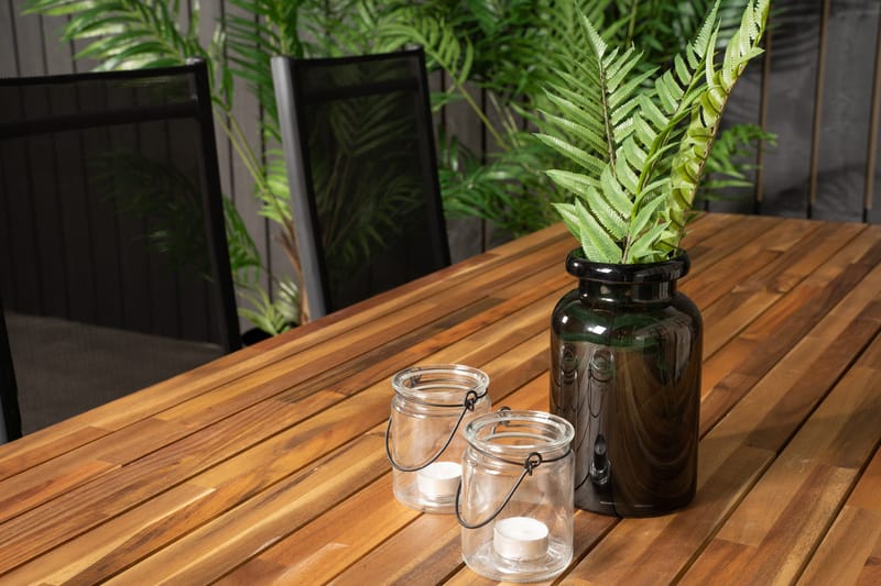 Bois Matgrupp Utomhus 200cm + 6 Break Positionsstolar - Svart/Grå - Utemöbler - Utegrupp - Matgrupper utomhus