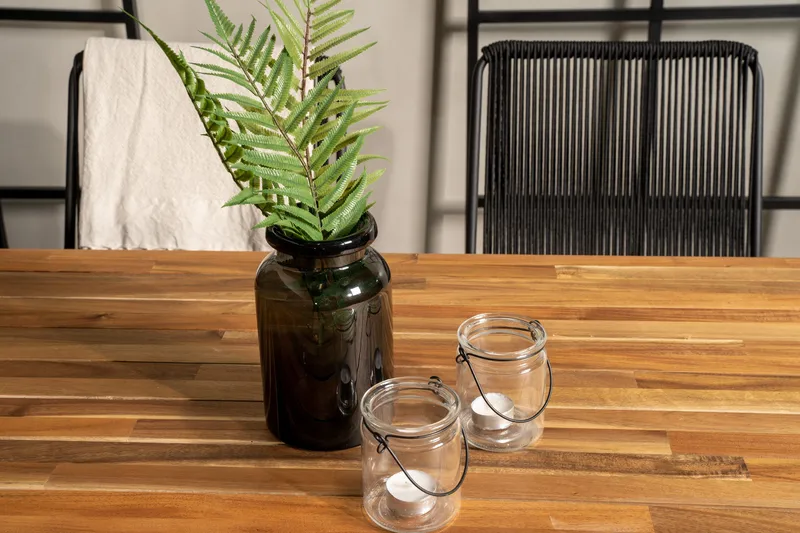 Bois Matgrupp Utomhus 200cm + 6 Karmstolar - Svart - Utemöbler - Utegrupp - Matgrupper utomhus