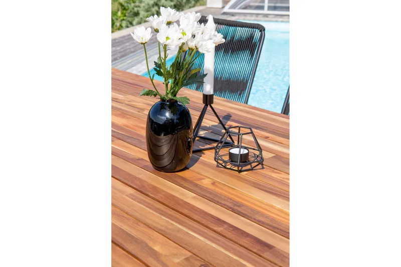 Bois Matgrupp Utomhus 200cm + 6 Karmstolar - Svart - Utemöbler - Utegrupp - Matgrupper utomhus