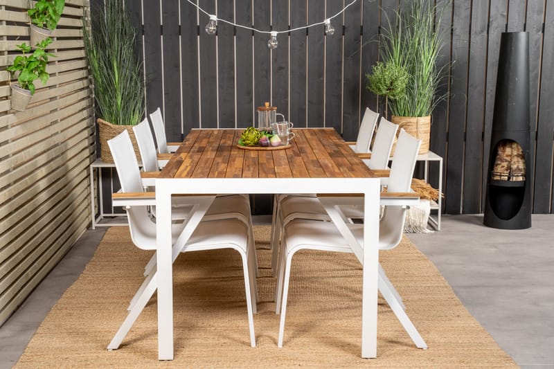 Bois Matgrupp Utomhus 200cm + 6 Mexico Karmstolar - Natur - Utemöbler - Utegrupp - Matgrupper utomhus