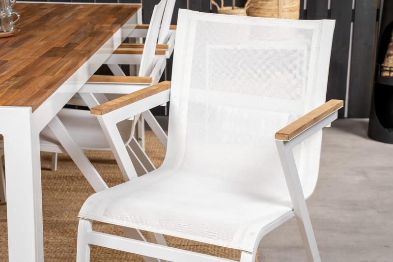 Bois Matgrupp Utomhus 200cm + 6 Mexico Karmstolar - Natur - Utemöbler - Utegrupp - Matgrupper utomhus