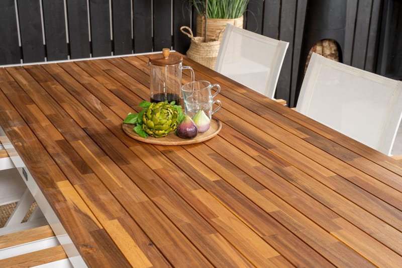 Bois Matgrupp Utomhus 200cm + 6 Mexico Karmstolar - Natur - Utemöbler - Utegrupp - Matgrupper utomhus