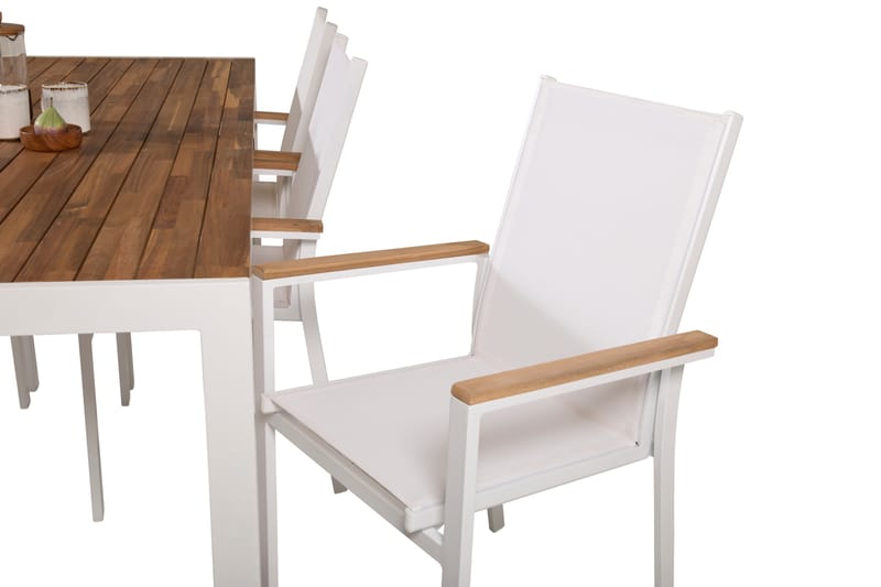 Bois Matgrupp Utomhus 200cm + 6 Texas Karmstolar - Svart/Grå - Utemöbler - Utegrupp - Matgrupper utomhus