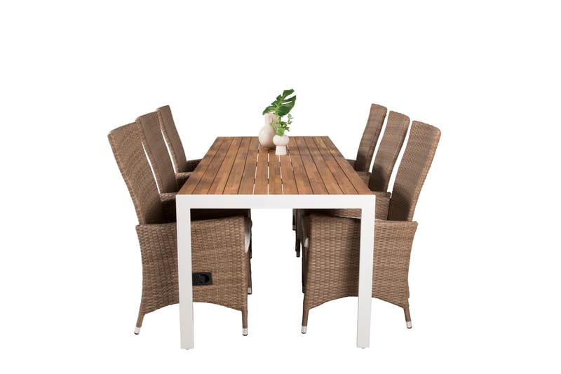 Bois Matgrupp Utomhus 205 cm + 6 st Padova Utefåtölj - Brun - Utemöbler - Utegrupp - Matgrupper utomhus