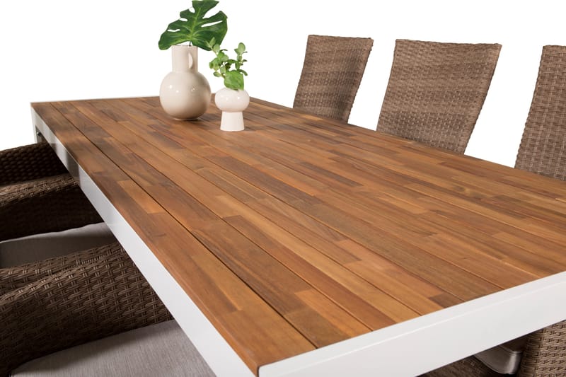 Bois Matgrupp Utomhus 205 cm + 6 st Padova Utefåtölj - Brun - Utemöbler - Utegrupp - Matgrupper utomhus