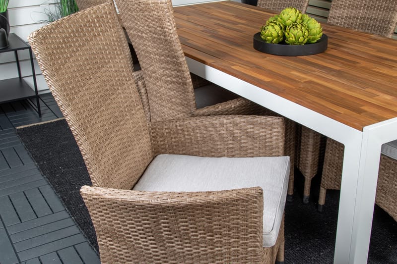 Bois Matgrupp Utomhus 205 cm + 6 st Padova Utefåtölj - Brun - Utemöbler - Utegrupp - Matgrupper utomhus