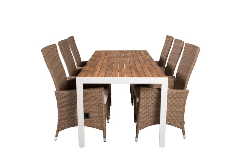 Bois Matgrupp Utomhus 205 cm + 6 st Padova Utefåtölj - Brun - Utemöbler - Utegrupp - Matgrupper utomhus