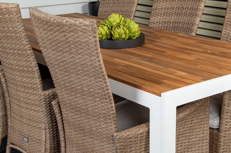 Bois Matgrupp Utomhus 205 cm + 6 st Padova Utefåtölj - Brun - Utemöbler - Utegrupp - Matgrupper utomhus