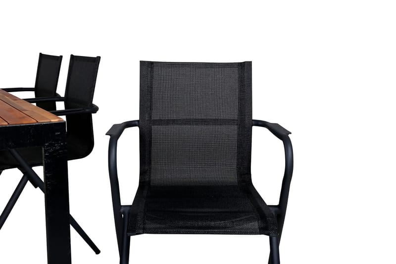 Bois Matgrupp Utomhus 205cm + 6 Alina Matstolar - Brun/Vit - Utemöbler - Utegrupp - Matgrupper utomhus