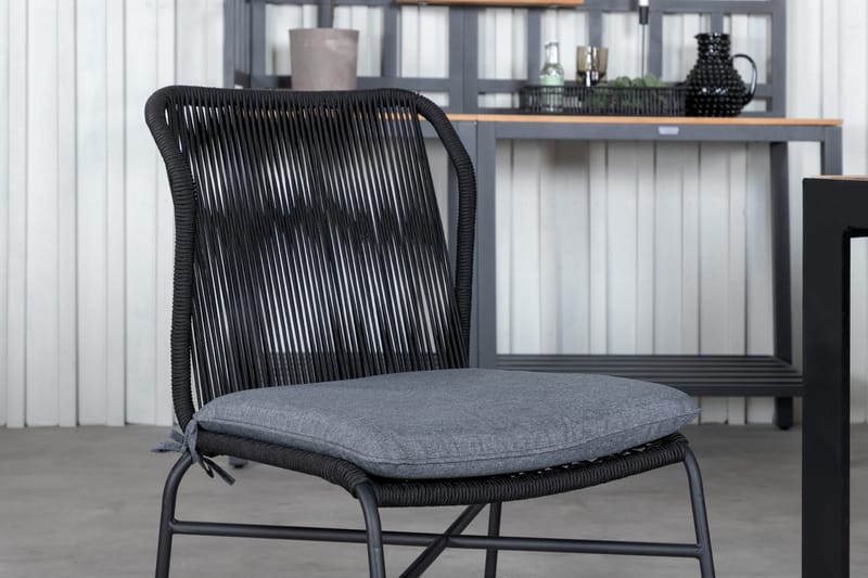 Bois Matgrupp Utomhus 205cm + 6 Julian Matstolar - Svart/Brun - Utemöbler - Utegrupp - Matgrupper utomhus