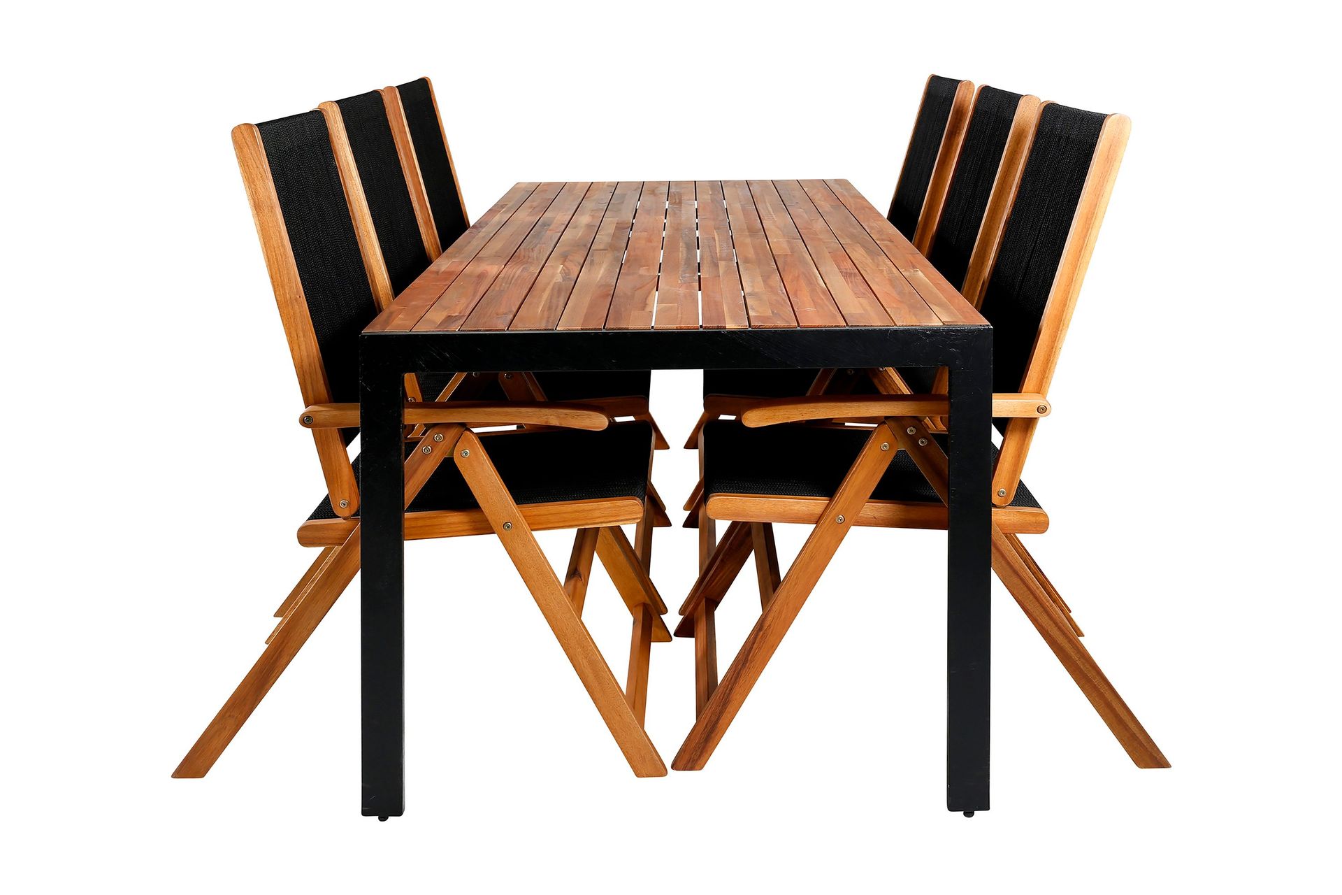 Bois Matgrupp Utomhus 205cm + 6 Little John Matstolar - Svart/Gr&aring;