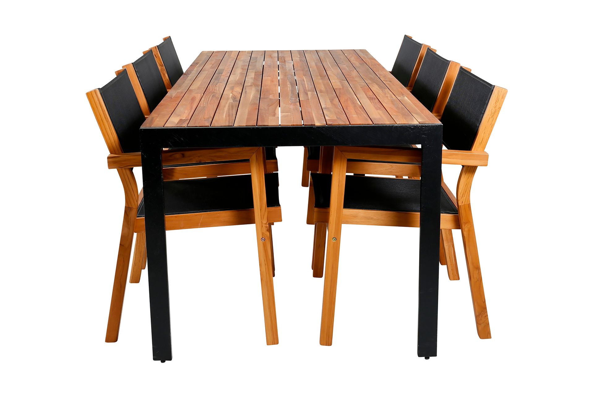 Bois Matgrupp Utomhus 205cm + 6 Venice Stapelbara Matstolar - Vit - Utemöbler - Utegrupp - Matgrupper utomhus