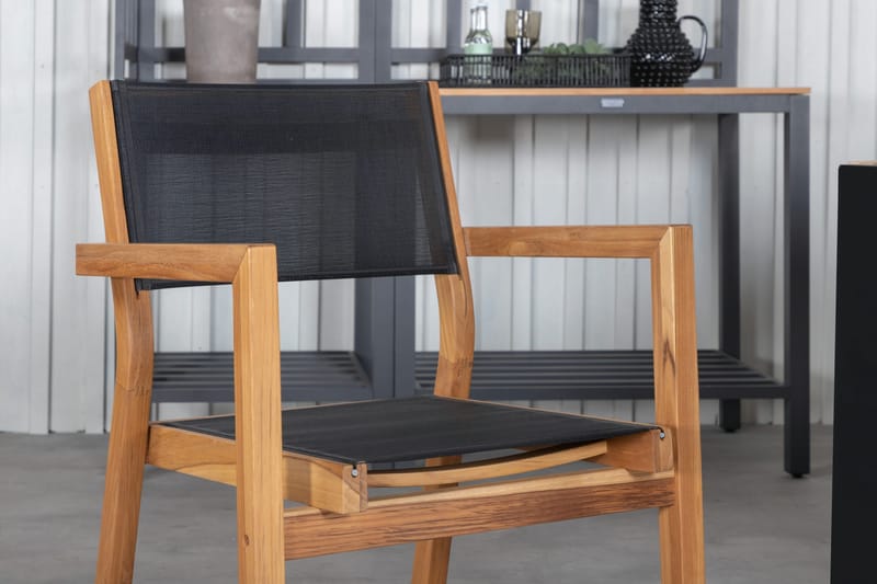 Bois Matgrupp Utomhus 205cm + 6 Venice Stapelbara Matstolar - Vit - Utemöbler - Utegrupp - Matgrupper utomhus