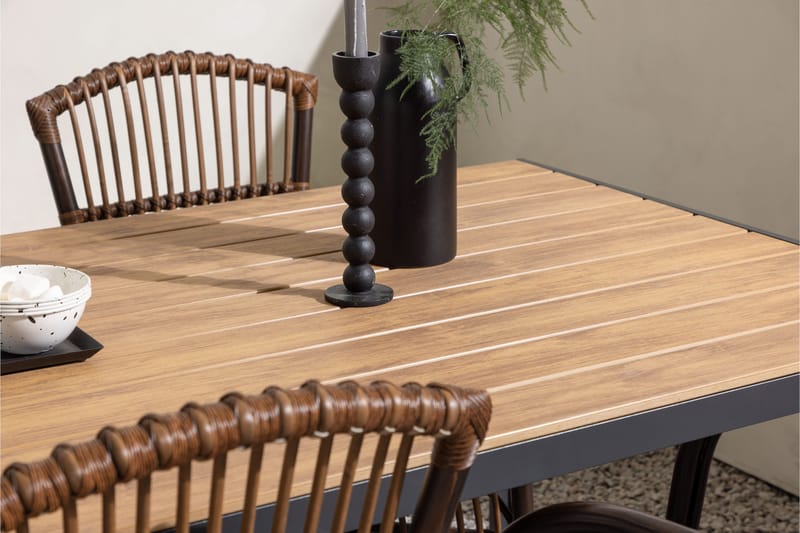 Break Matgrupp 150 cm + 4 st Galera Karmstolar Brun - Brun - Utemöbler - Utegrupp - Matgrupper utomhus