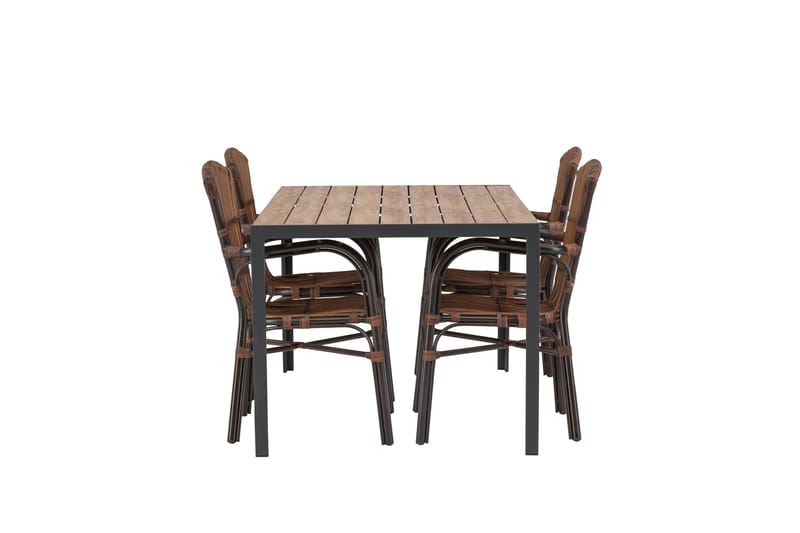 Break Matgrupp 150 cm + 4 st Galera Karmstolar Brun - Brun - Utemöbler - Utegrupp - Matgrupper utomhus