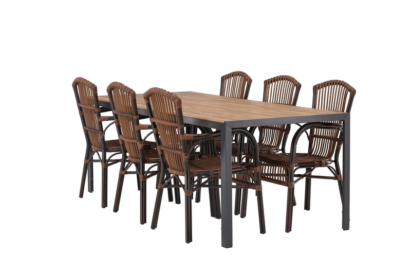 Break Matgrupp 205 cm + 6 st Galera Karmstolar Brun, Brun