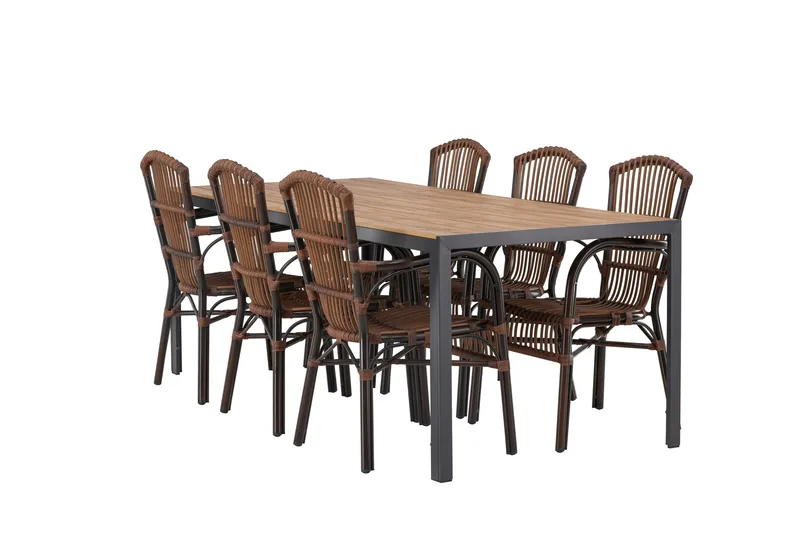 Break Matgrupp 205 cm + 6 st Galera Karmstolar Brun, Brun