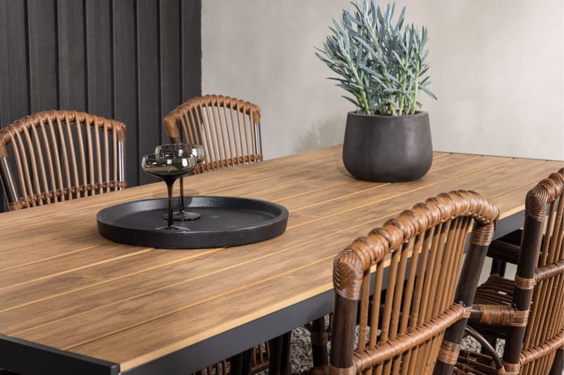 Break Matgrupp 205 cm + 6 st Galera Karmstolar Brun - Brun - Utemöbler - Utegrupp - Matgrupper utomhus