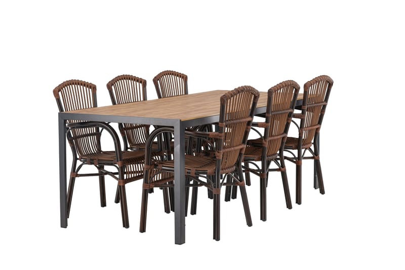 Break Matgrupp 205 cm + 6 st Galera Karmstolar Brun - Brun - Utemöbler - Utegrupp - Matgrupper utomhus