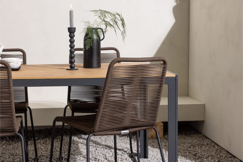 Break Matgrupp Utomhus 150 cm + 4 st Lindos Matstolar - Brun - Utemöbler - Utegrupp - Matgrupper utomhus