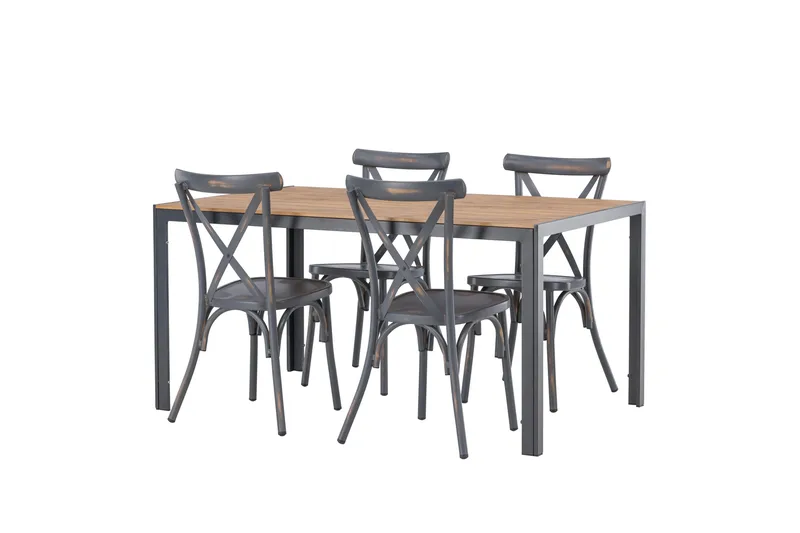 Break Matgrupp Utomhus 150 cm + 4 st Tablas Matstolar - Brun/Mörkgrå - Utemöbler - Utegrupp - Matgrupper utomhus