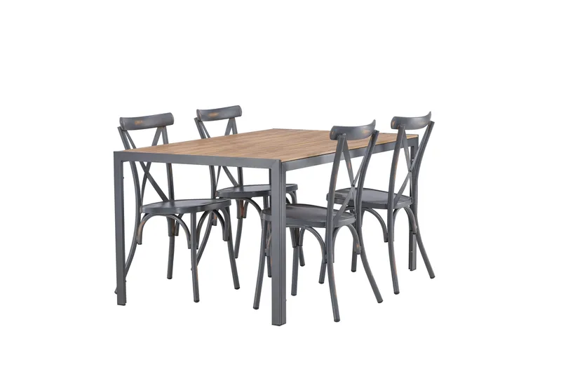 Break Matgrupp Utomhus 150 cm + 4 st Tablas Matstolar - Brun/Mörkgrå - Utemöbler - Utegrupp - Matgrupper utomhus