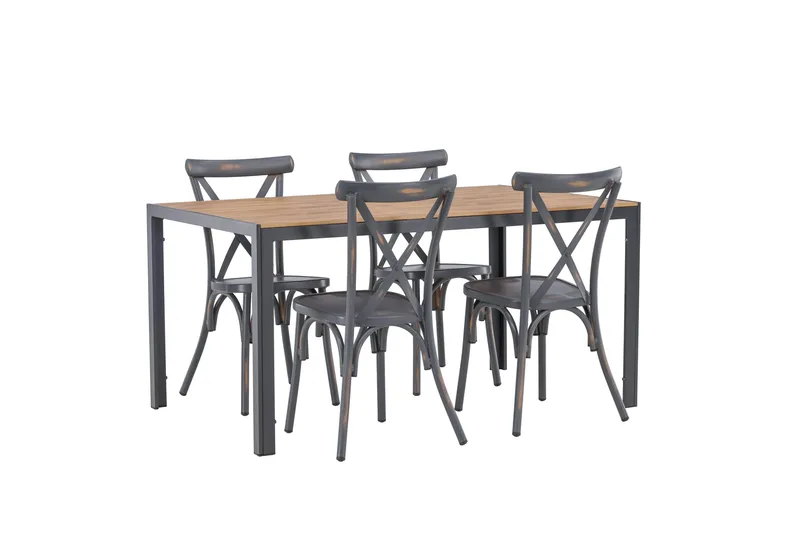 Break Matgrupp Utomhus 150 cm + 4 st Tablas Matstolar - Brun/Mörkgrå - Utemöbler - Utegrupp - Matgrupper utomhus