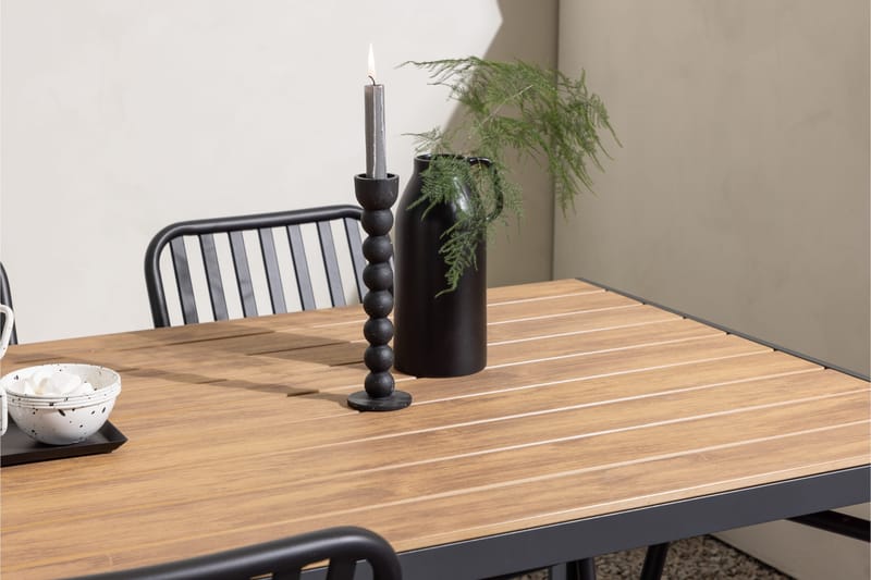 Break Matgrupp Utomhus 150 cm + 4 st Peking Karmstolar - Svart/Brun - Utemöbler - Utegrupp - Matgrupper utomhus