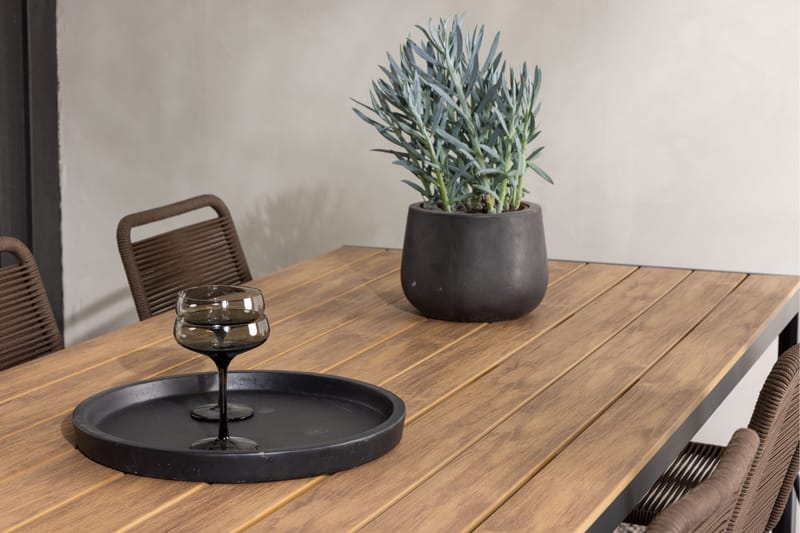 Break Matgrupp Utomhus 205 cm + 6 st Lindos Matstolar - Brun - Utemöbler - Utegrupp - Matgrupper utomhus