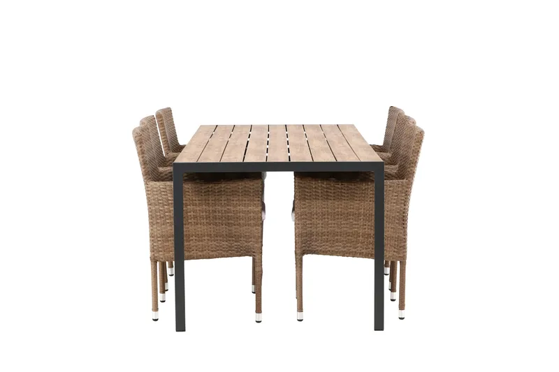 Break Matgrupp Utomhus 205 cm + 6 st Malina Karmstolar - Brun - Utemöbler - Utegrupp - Matgrupper utomhus