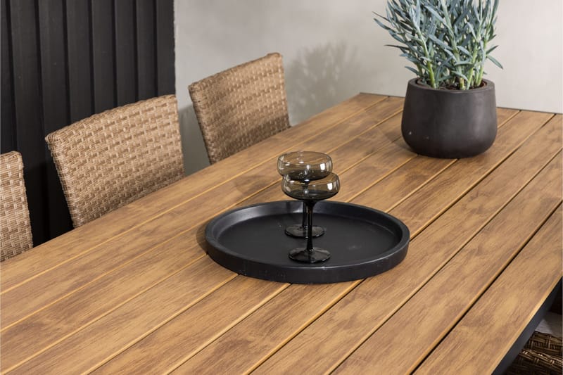 Break Matgrupp Utomhus 205 cm + 6 st Malina Karmstolar - Brun - Utemöbler - Utegrupp - Matgrupper utomhus