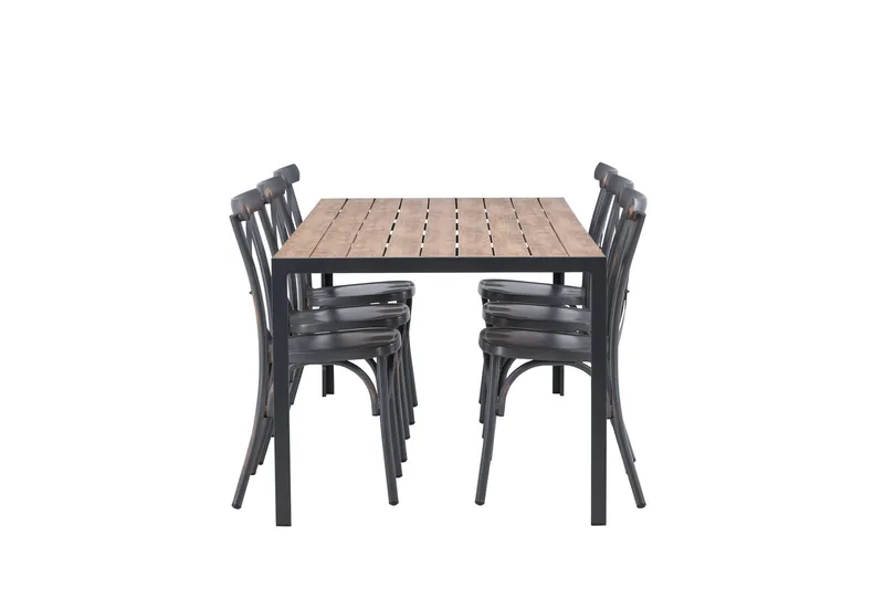 Break Matgrupp Utomhus 205 cm + 6 st Tablas Matstolar - Brun/Mörkgrå - Utemöbler - Utegrupp - Matgrupper utomhus