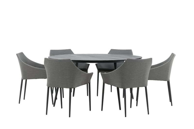 Break Matgrupp Utomhus Rund 150 cm + 6 Spoga Matstol - Svart - Utemöbler - Utegrupp - Matgrupper utomhus