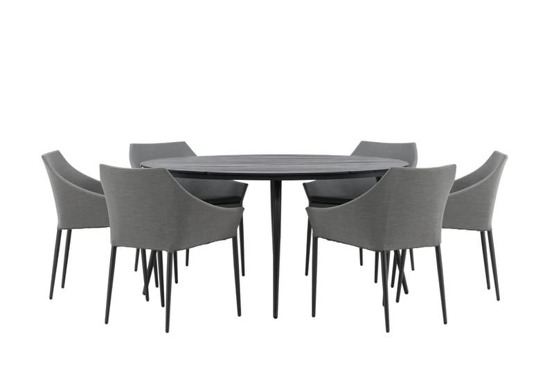 Break Matgrupp Utomhus Rund 150 cm + 6 Spoga Matstol - Svart - Utemöbler - Utegrupp - Matgrupper utomhus