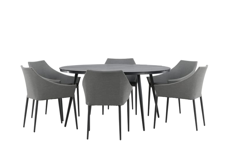 Break Matgrupp Utomhus Rund 150 cm + 6 Spoga Matstol - Svart - Utemöbler - Utegrupp - Matgrupper utomhus