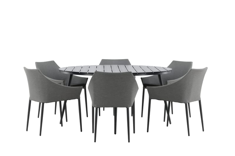 Break Matgrupp Utomhus Rund 150 cm + 6 Spoga Matstol - Svart - Utemöbler - Utegrupp - Matgrupper utomhus