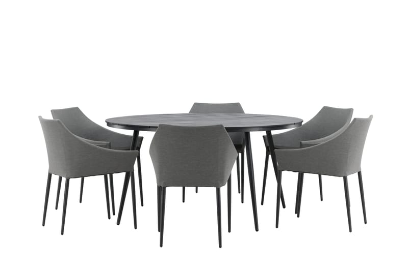 Break Matgrupp Utomhus Rund 150 cm + 6 Spoga Matstol - Svart - Utemöbler - Utegrupp - Matgrupper utomhus