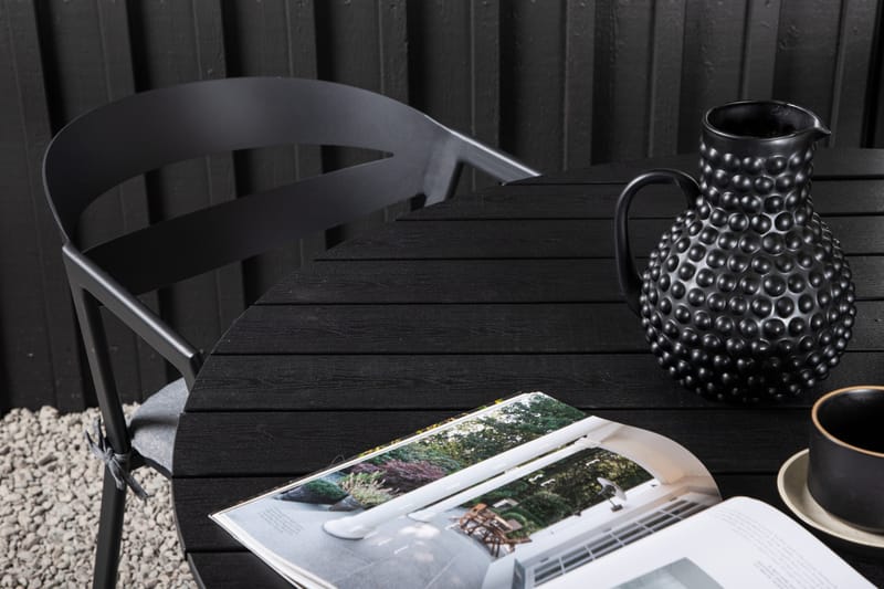 Break Matgrupp Utomhus Rund Ø120cm + 4 Slit Matstolar - Beige/Svart - Utemöbler - Utegrupp - Matgrupper utomhus