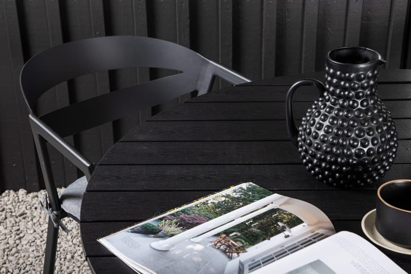 Break Matgrupp Utomhus Rund Ø120cm + 4 Slit Matstolar - Beige/Svart - Utemöbler - Utegrupp - Matgrupper utomhus