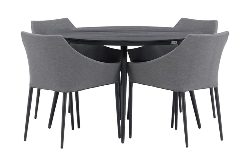 Break Matgrupp Utomhus Rund Ø120cm + 4 Spoga Matstolar, Beige/Grå