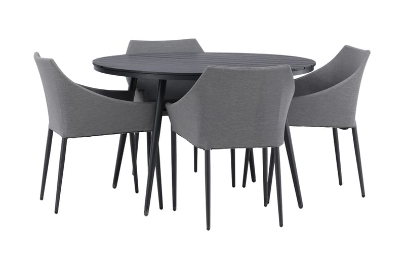 Break Matgrupp Utomhus Rund Ø120cm + 4 Spoga Matstolar - Beige/Grå - Utemöbler - Utegrupp - Matgrupper utomhus