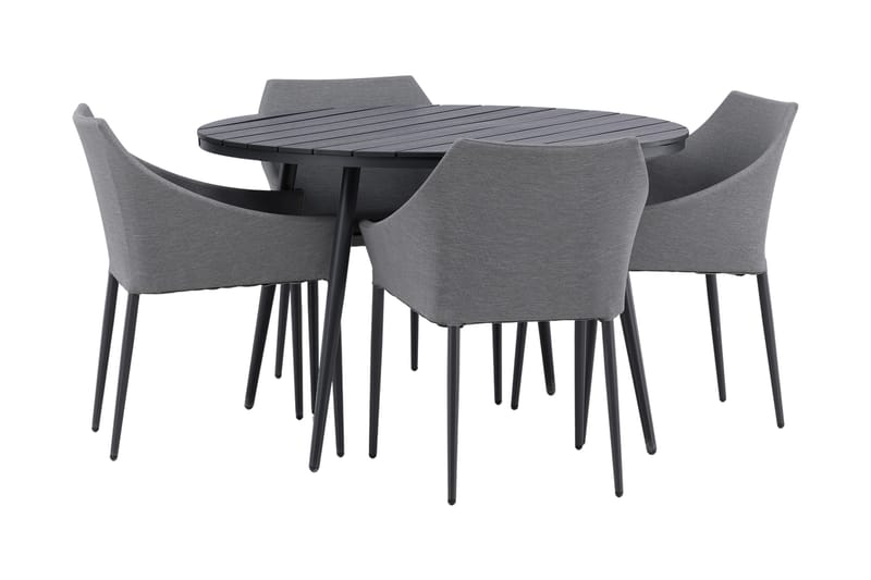 Break Matgrupp Utomhus Rund Ø120cm + 4 Spoga Matstolar - Beige/Grå - Utemöbler - Utegrupp - Matgrupper utomhus
