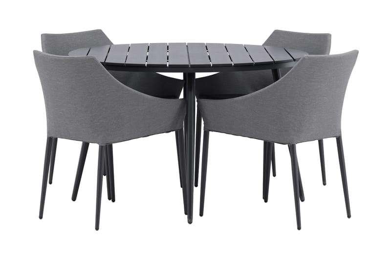 Break Matgrupp Utomhus Rund Ø120cm + 4 Spoga Matstolar - Beige/Grå - Utemöbler - Utegrupp - Matgrupper utomhus